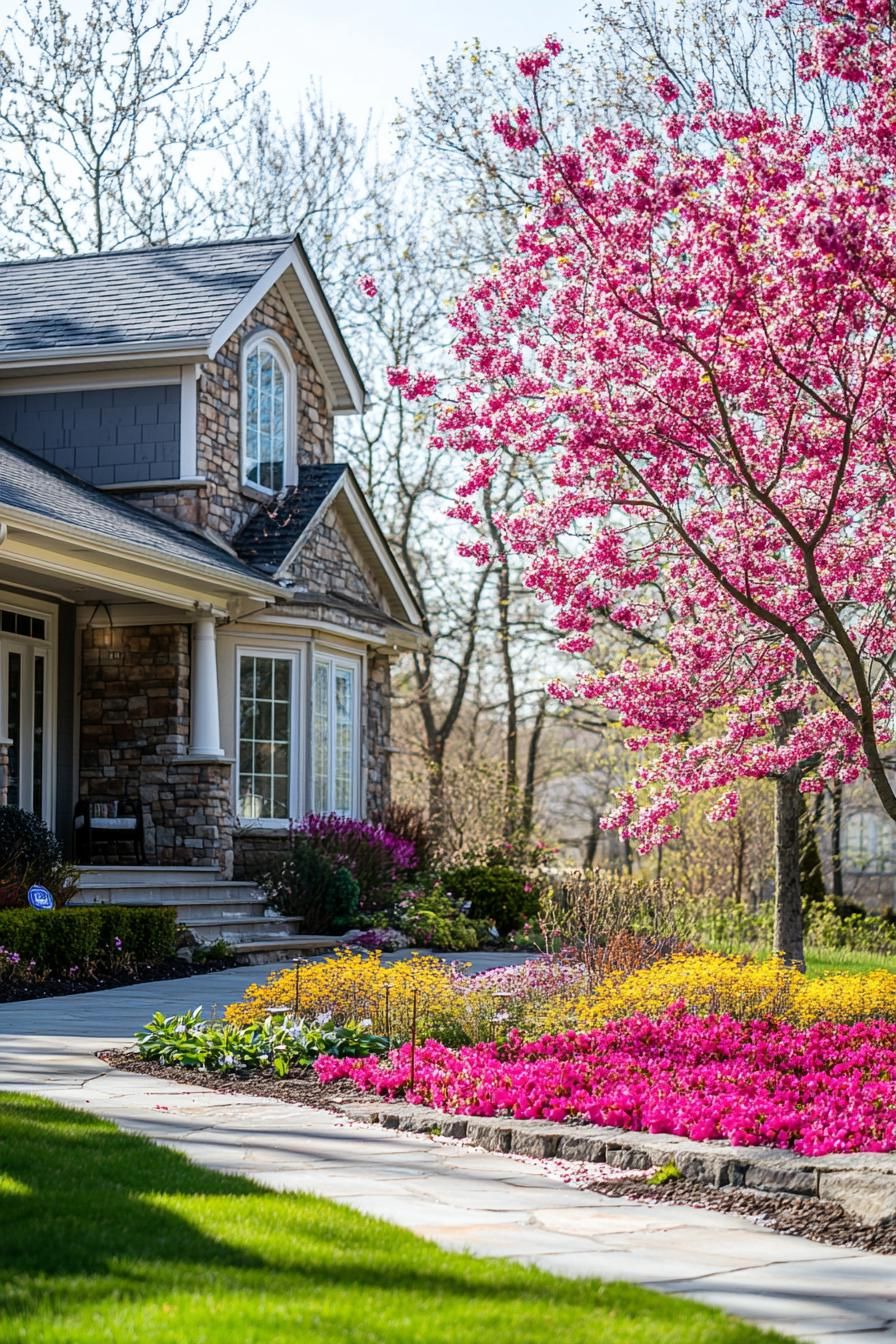 Blossoms and Bricks: Suburban Charm