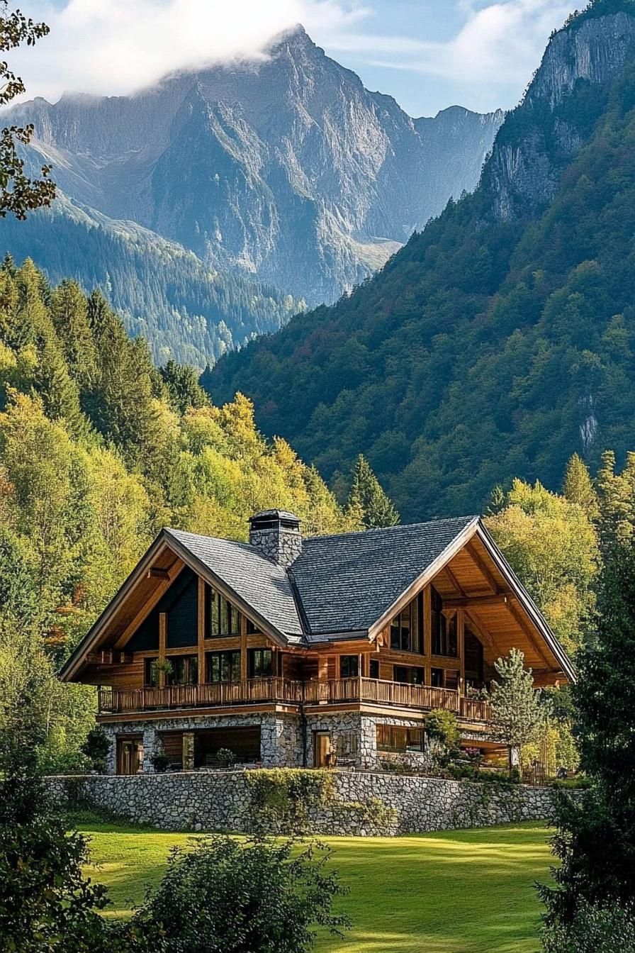 Mountain Escape: House of Timber and Stone