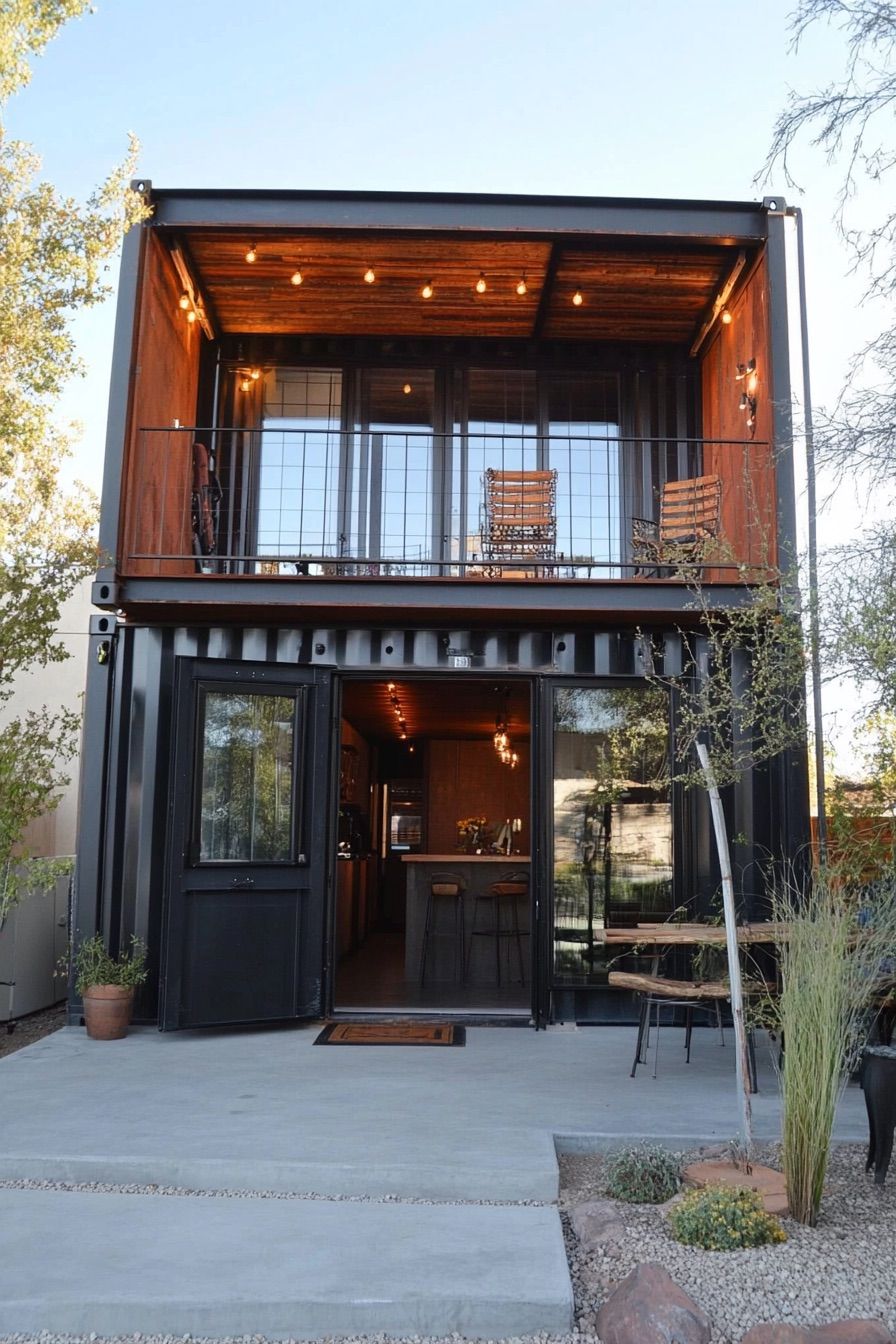 shipping container house industrial chic 3