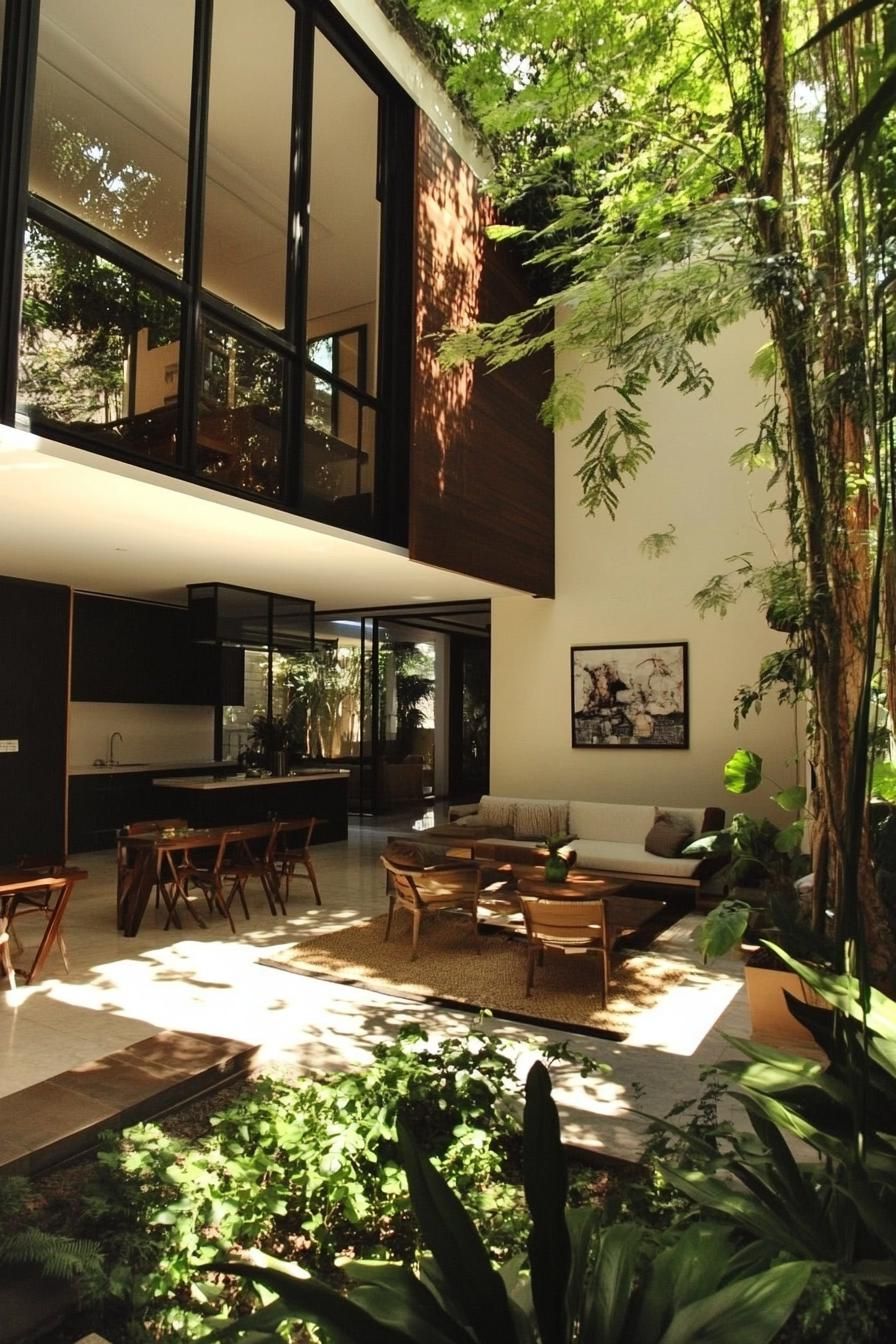 modern house patio garden connected to indoor atrium 2