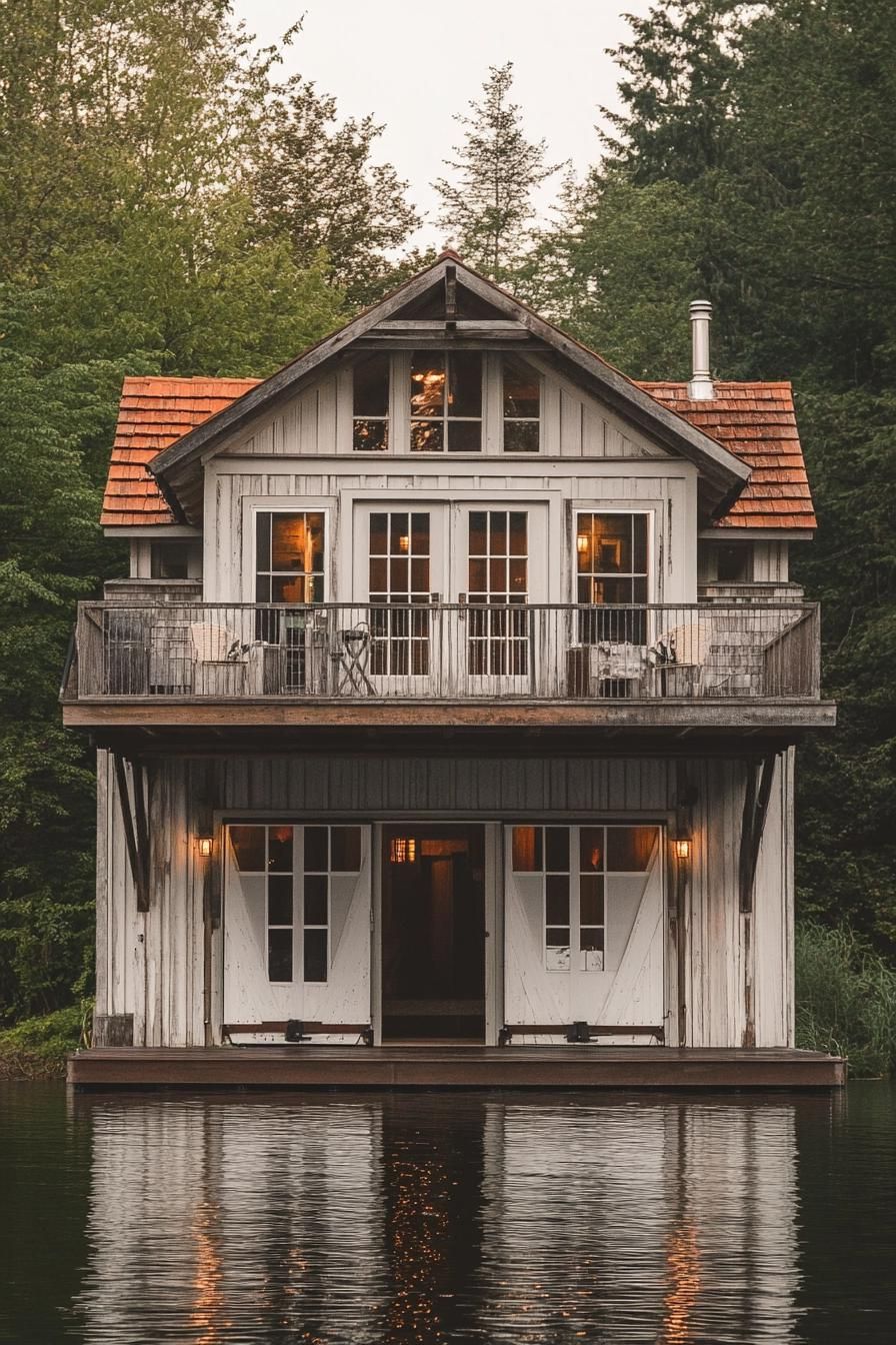 converted boathouse with rooftop deck on a beautiful lake 2