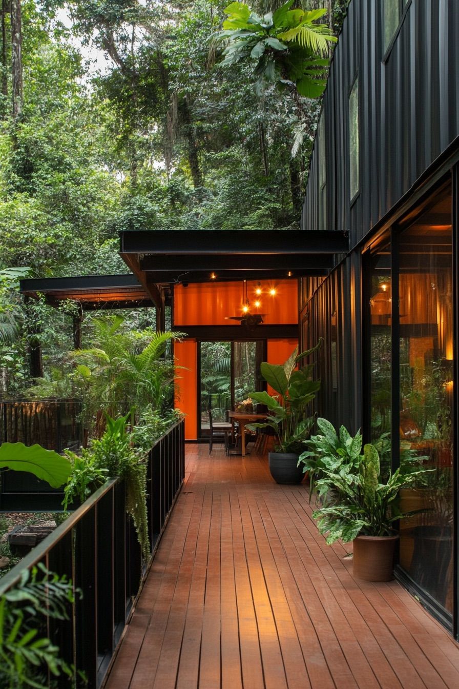 shipping container house deck 2