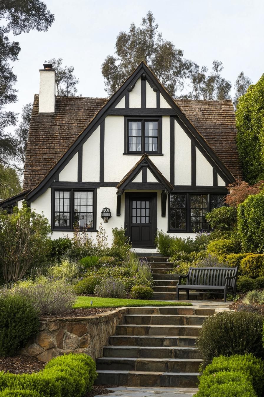 Cedar Shake Roof With a Sleek, Modern Front Door