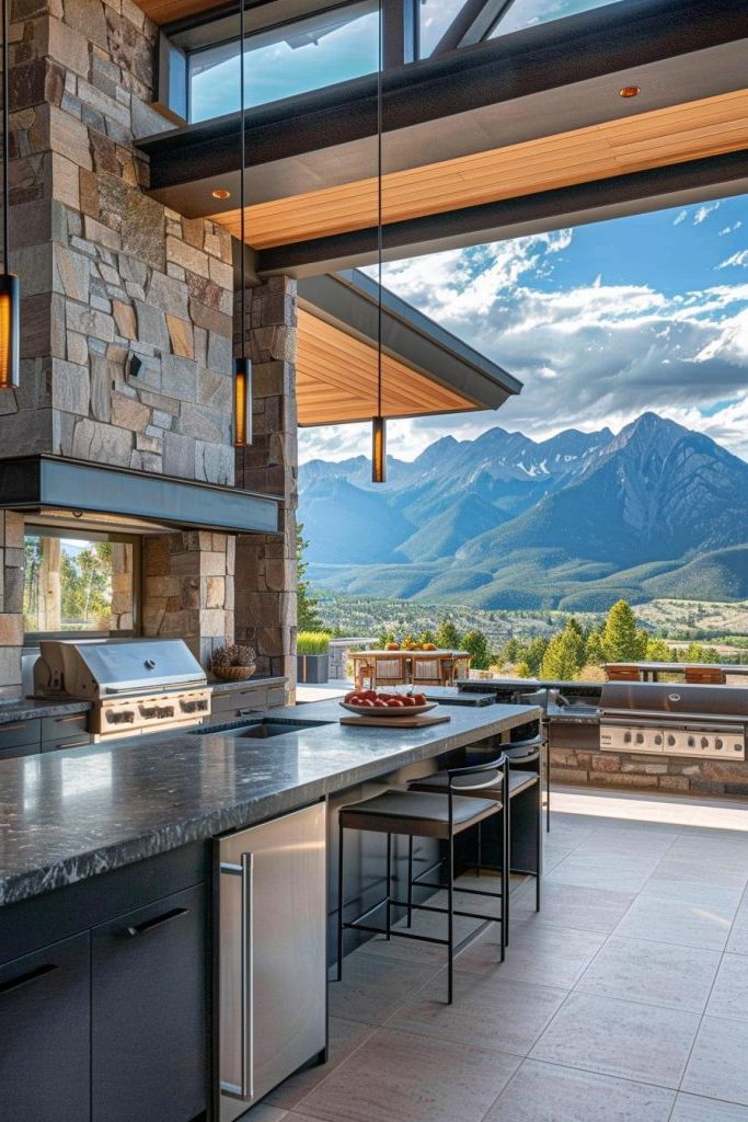 indoor outdoor kitchen