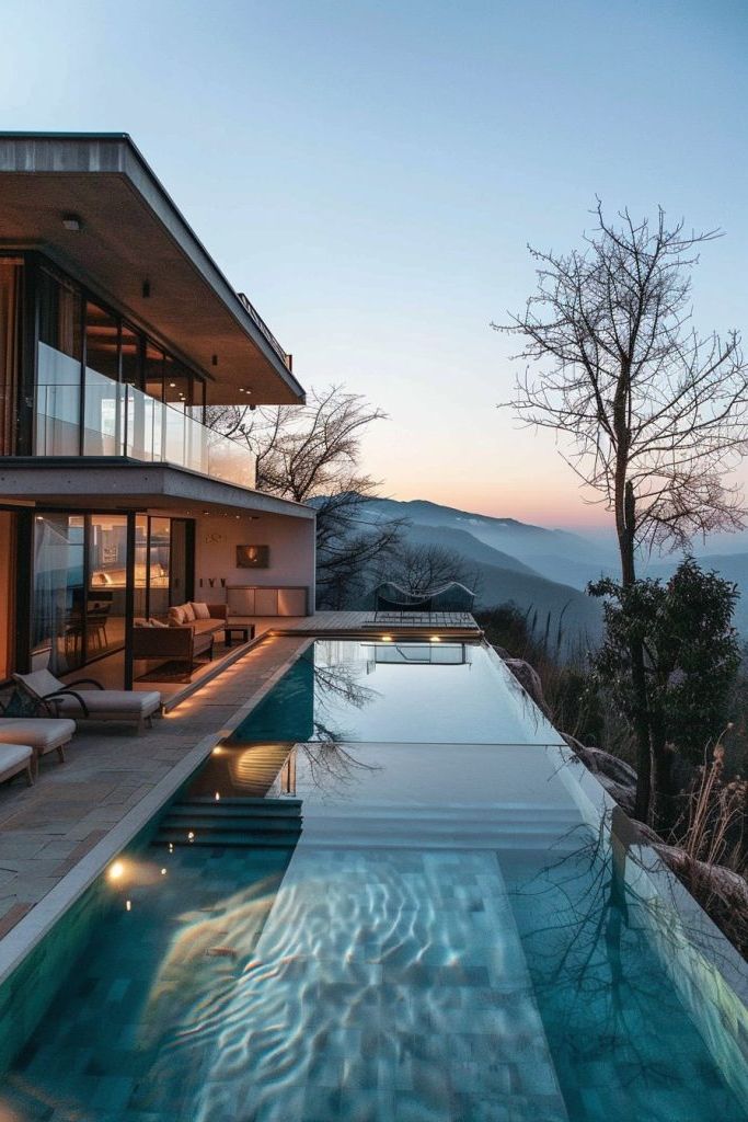 infinity pool in the mountains