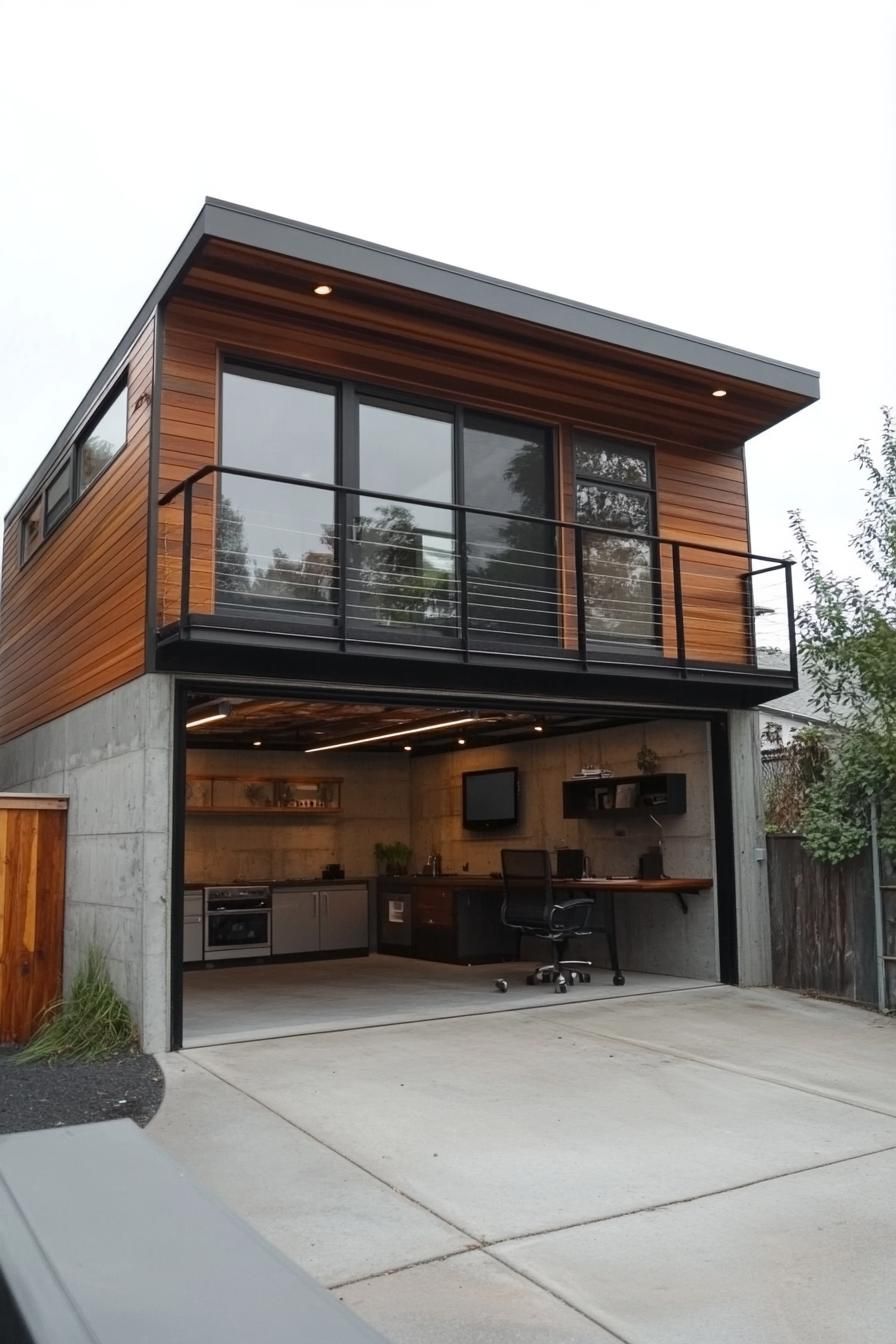 modern garage unit with upstairs home office 3