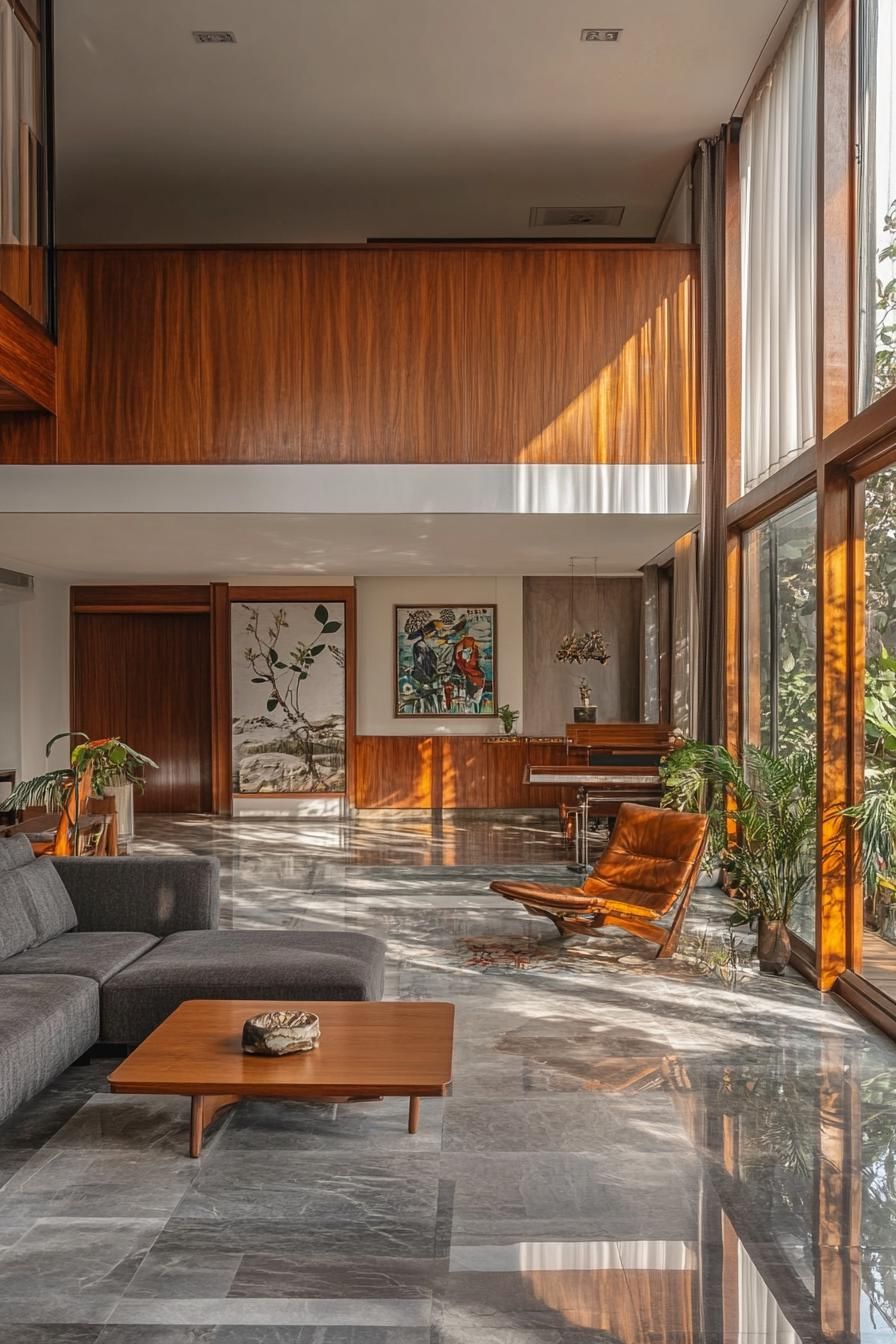 mid century modern zen style home in earthy tones 3