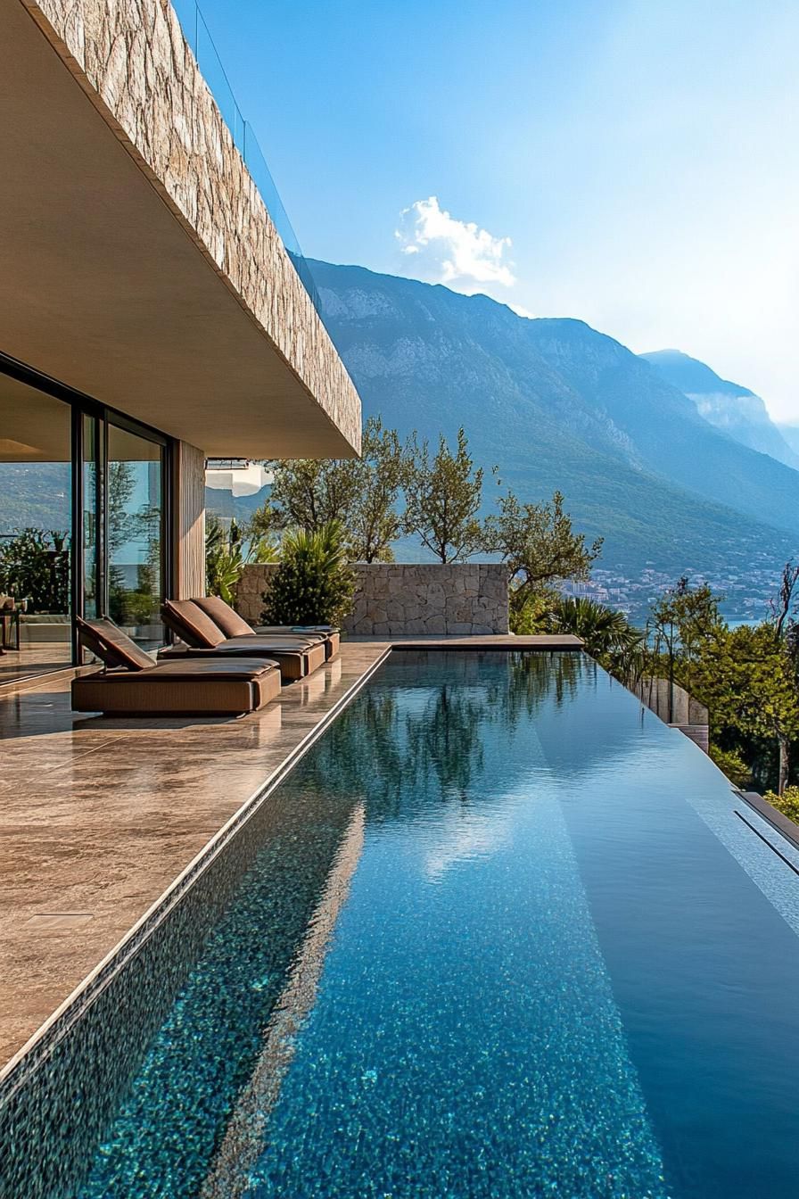 modern villa with outdoor pool extending indoors stunning mountain sea view 2