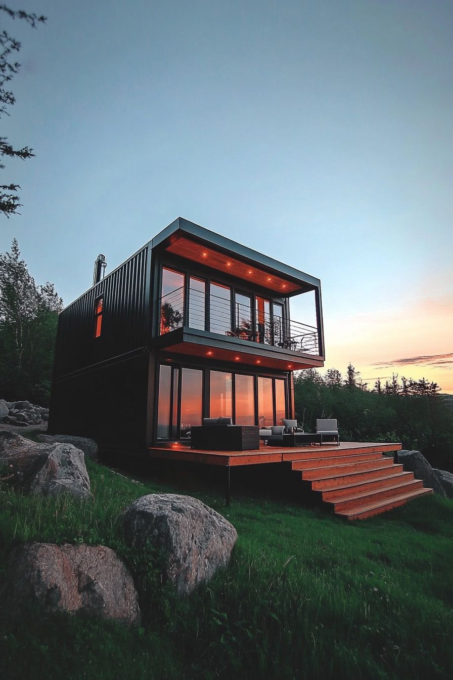 shipping container house mezzanine 4