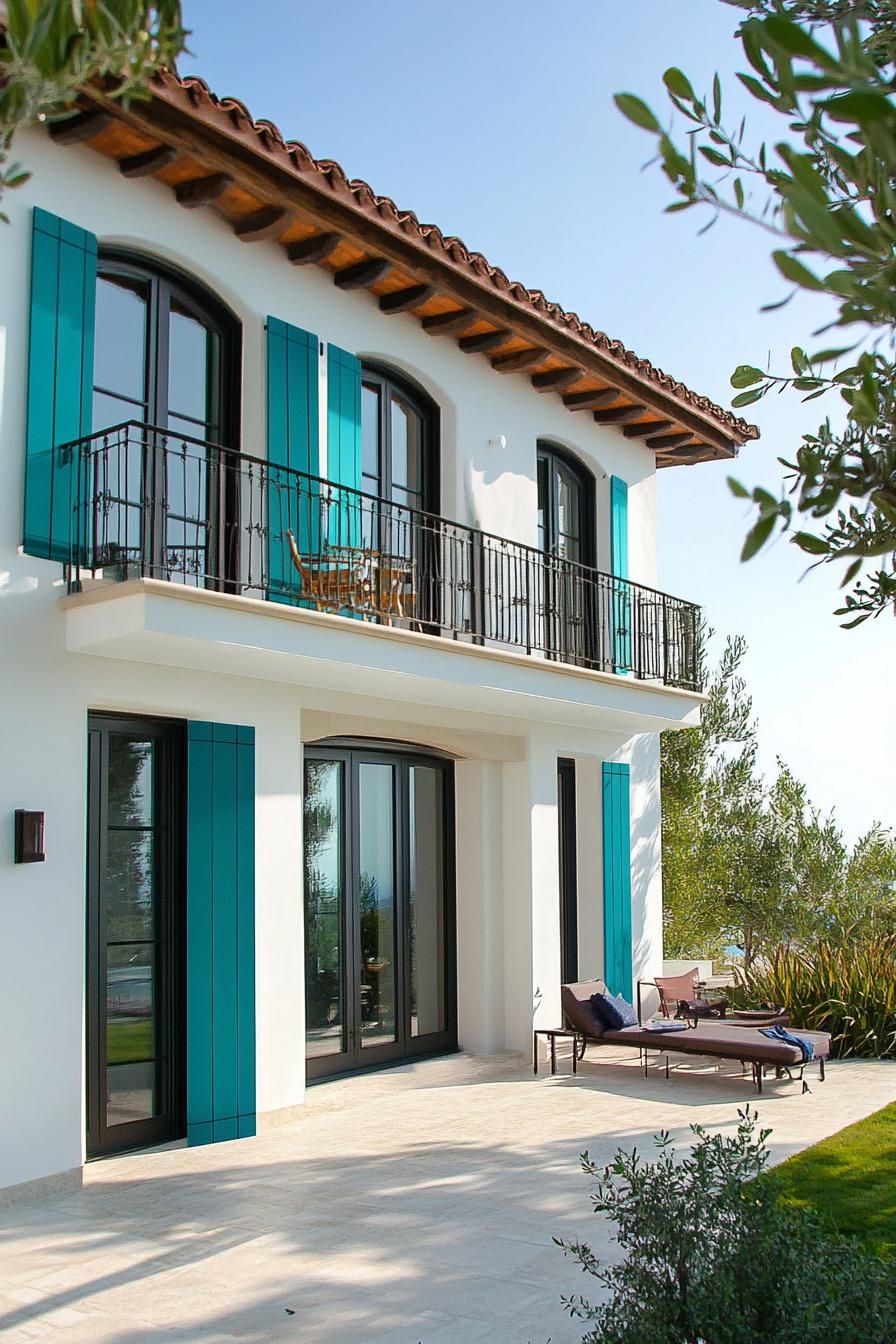 modern terrace house mediterranean style with colored shutters 3