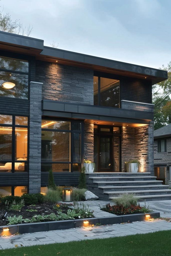 Charcoal Grey Exterior Walls