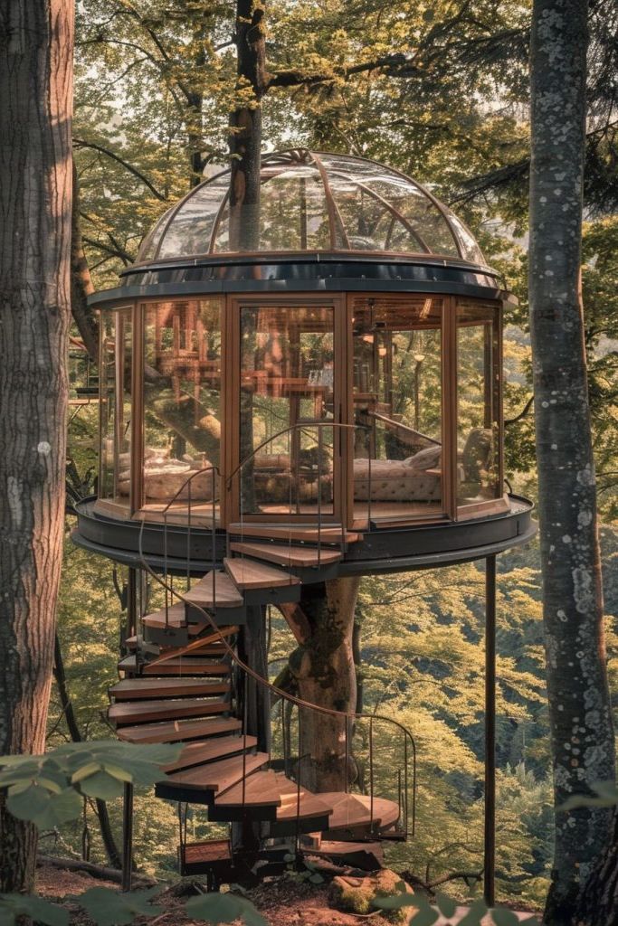 round glass cabin