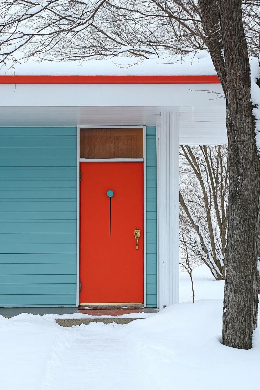 Entryway With a Pop of Bright Color