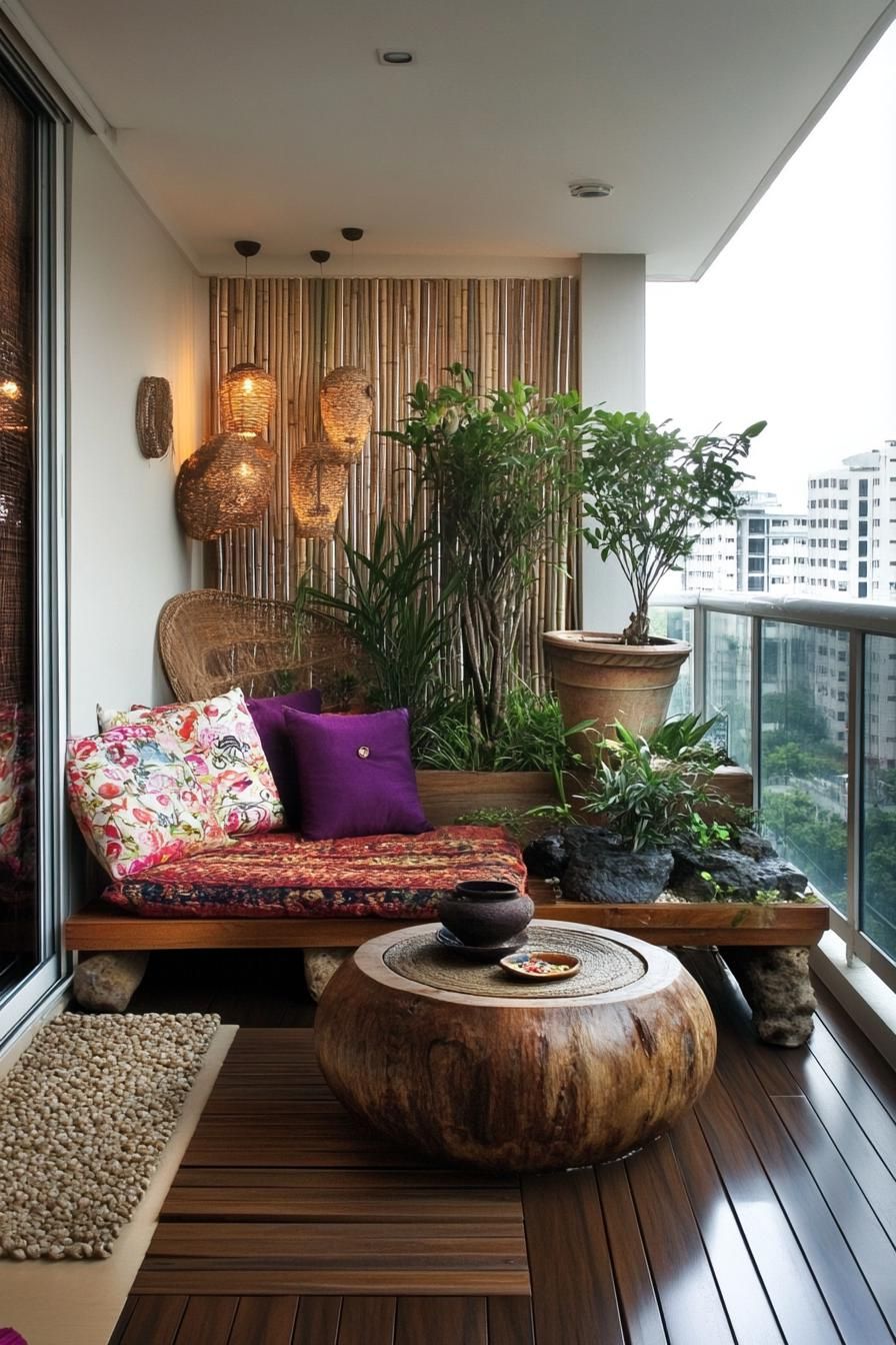 modern apartment small balcony interior with mini zend garden 3