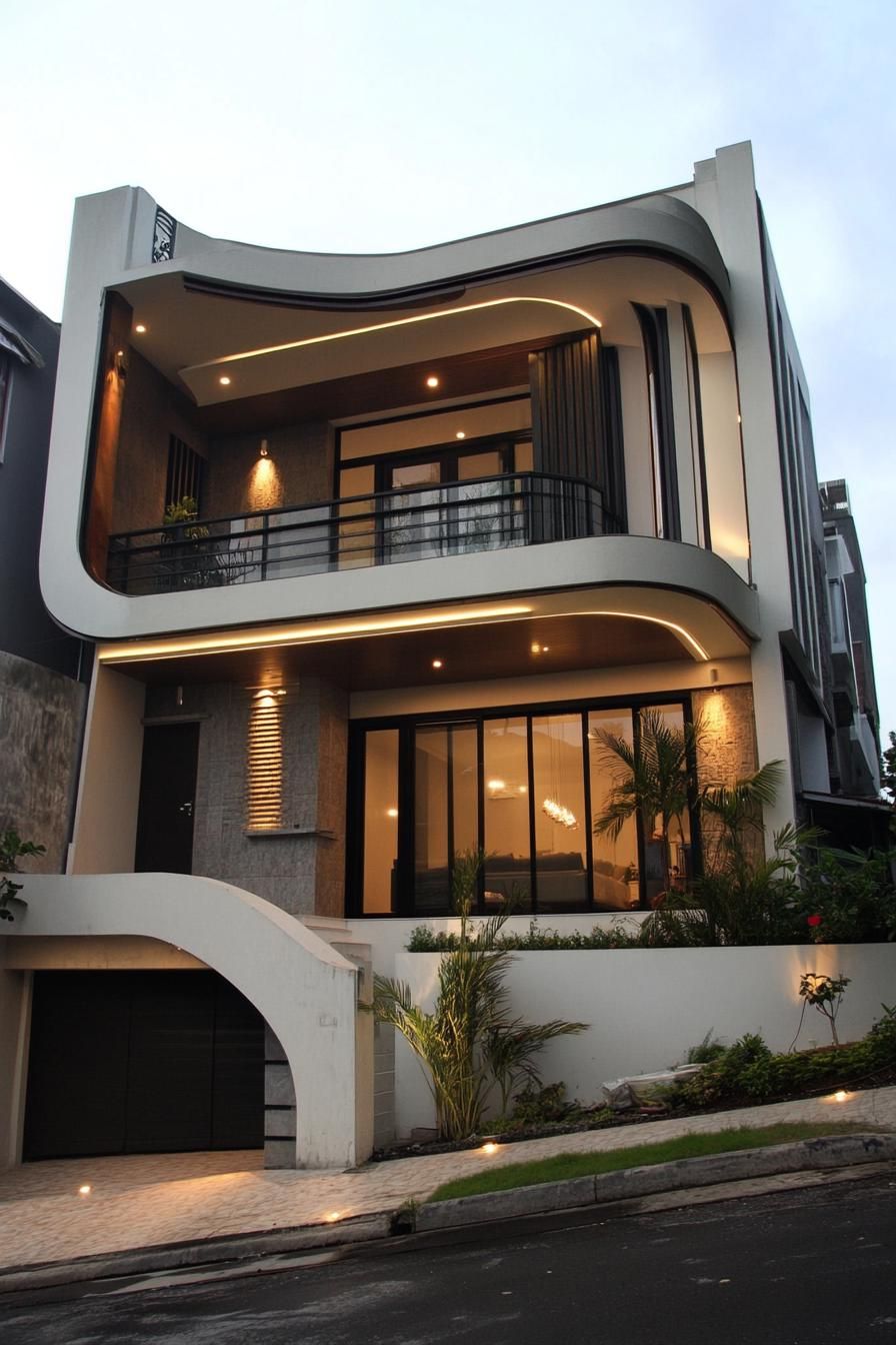 modern terrace house art deco facade
