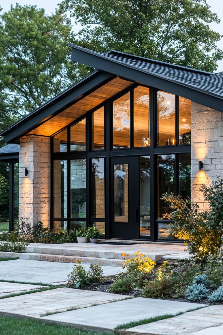 Glass and Stone Symphony: A Ranch Oasis