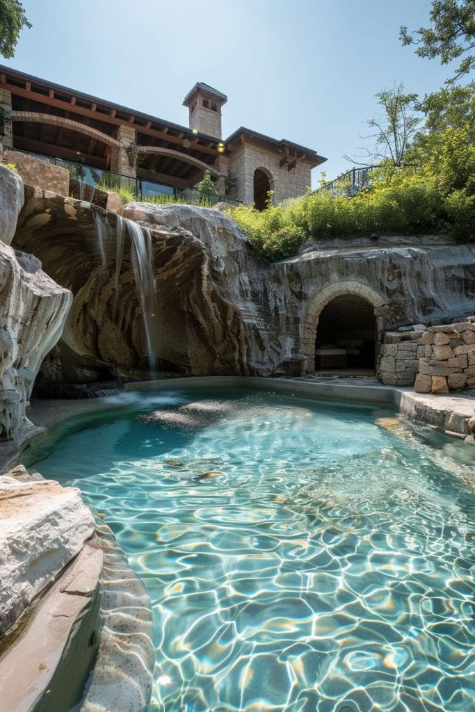 Pool With a Hidden Cave and Waterfall Entry