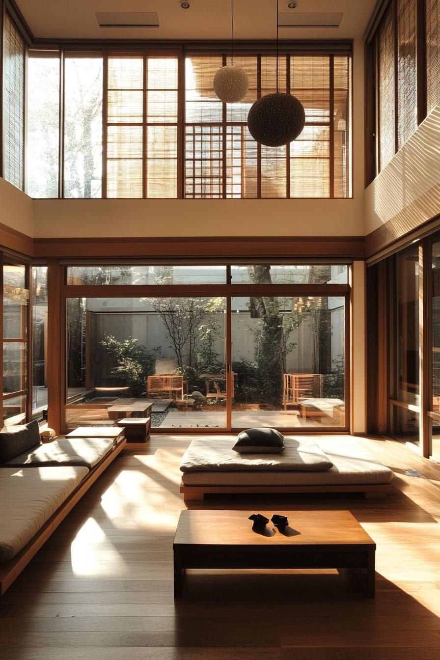 modern japanese style zen home with low profile minimalist furniture 2