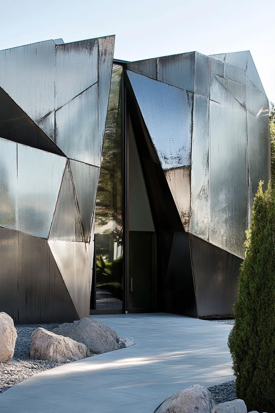 Textured Metal Panels With Bold, Asymmetrical Shapes