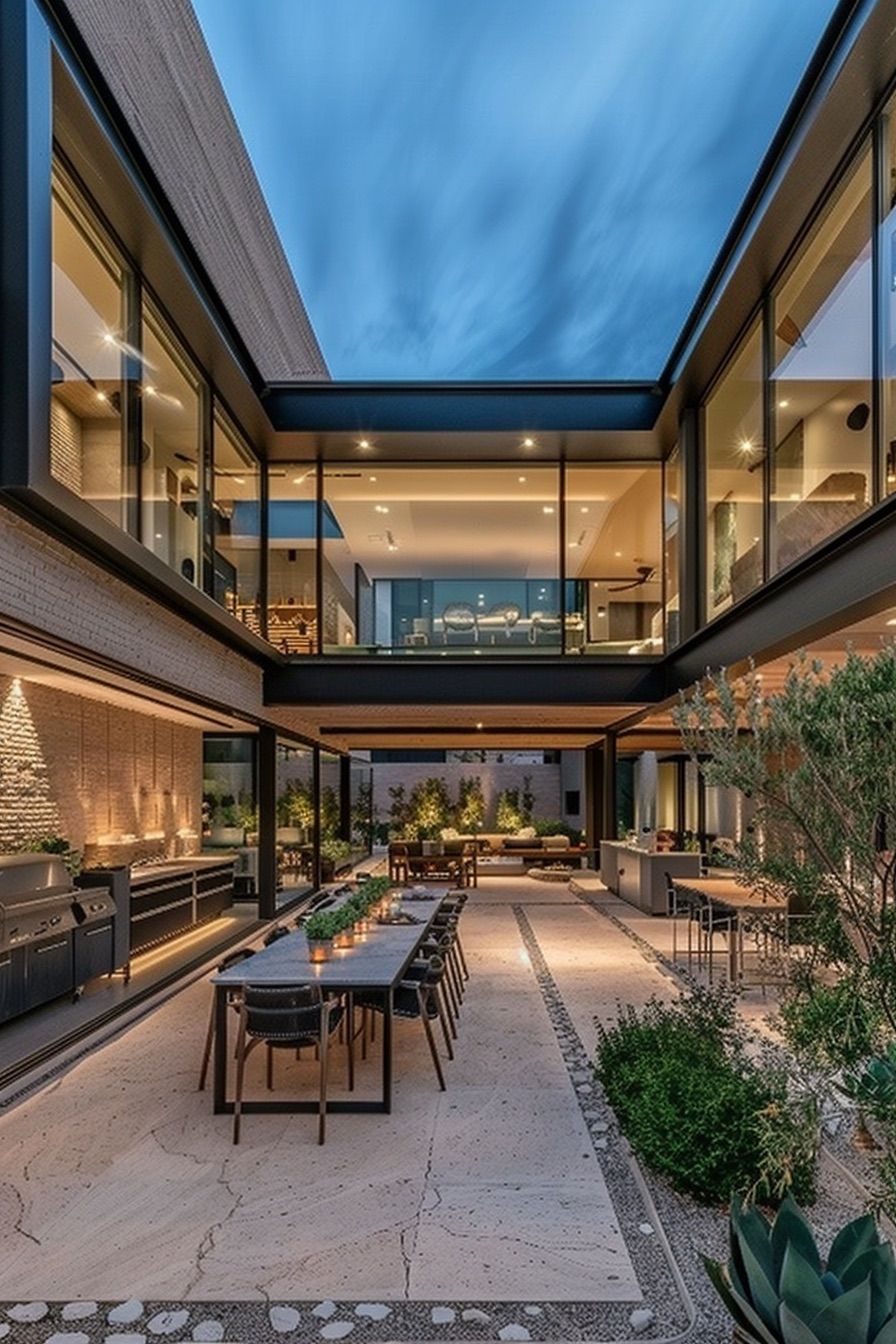 courtyard house large dining area outdoor
