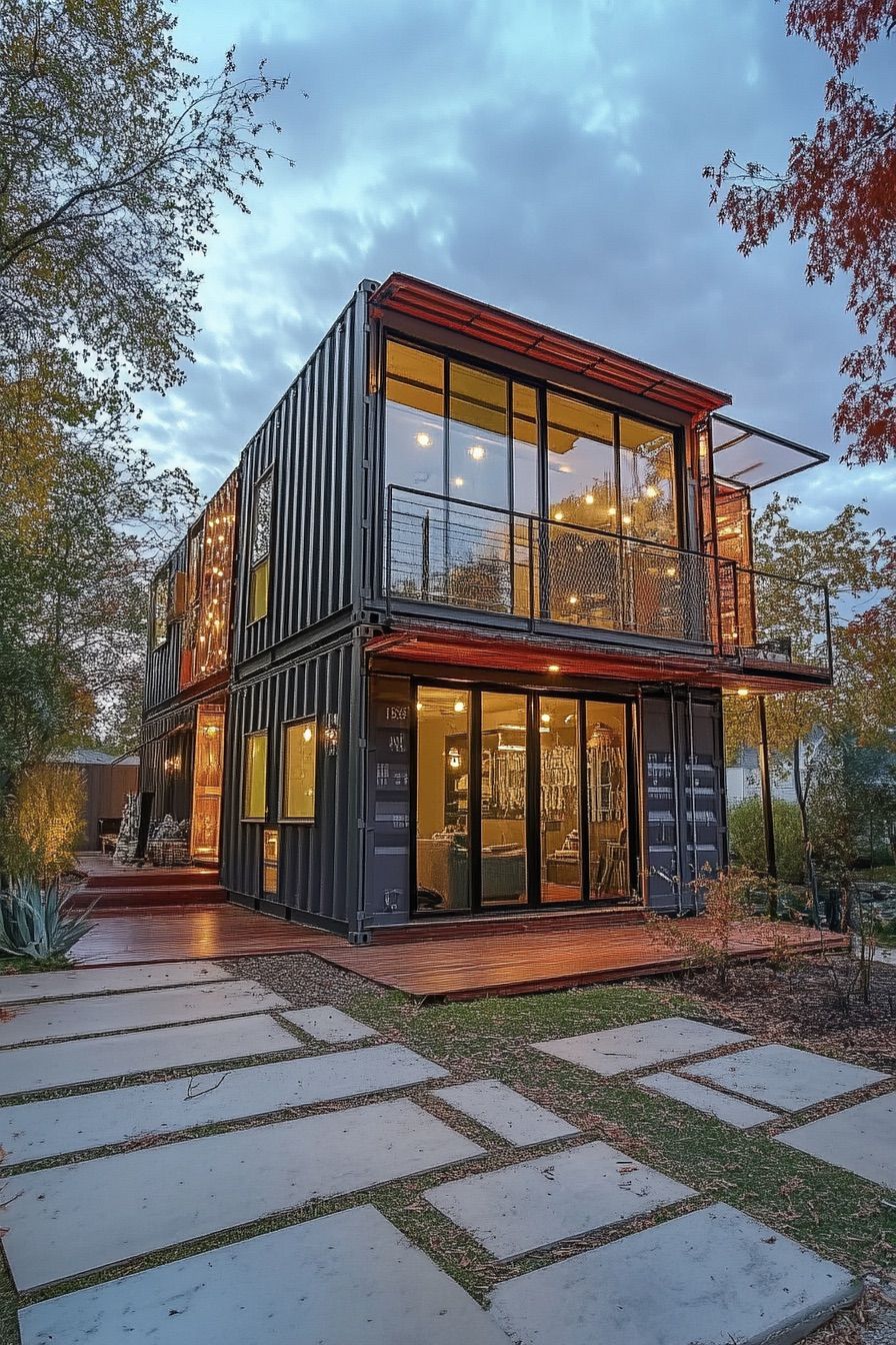 shipping container house multi level 2