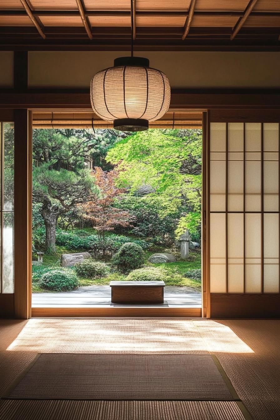 modern japanese style zen home with tatami mat flooring