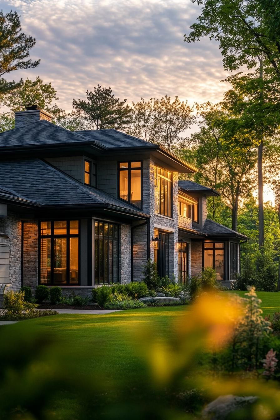Suburban Serenity at Sunset