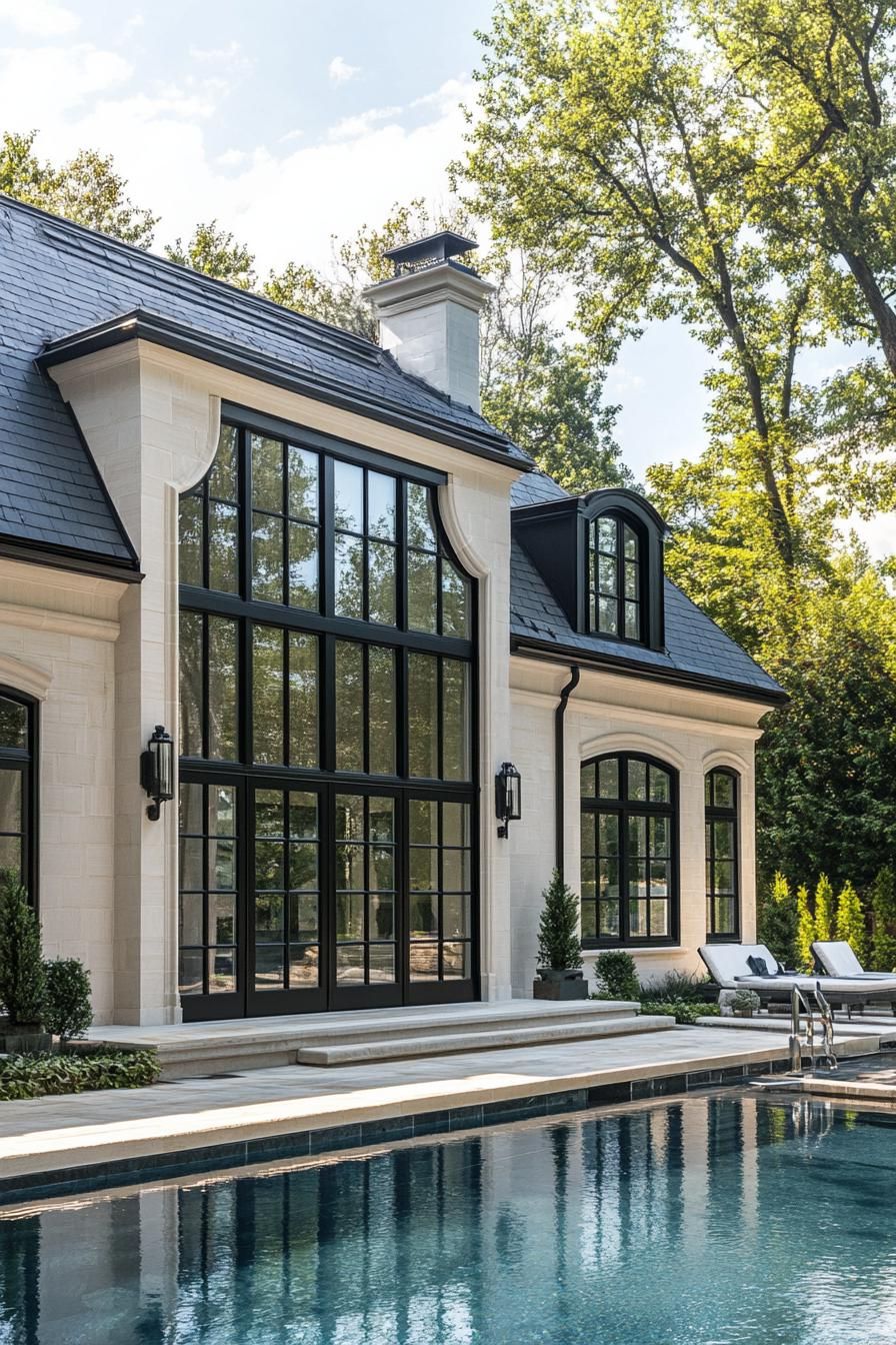 Luxurious French Mansion with Poolside Charm