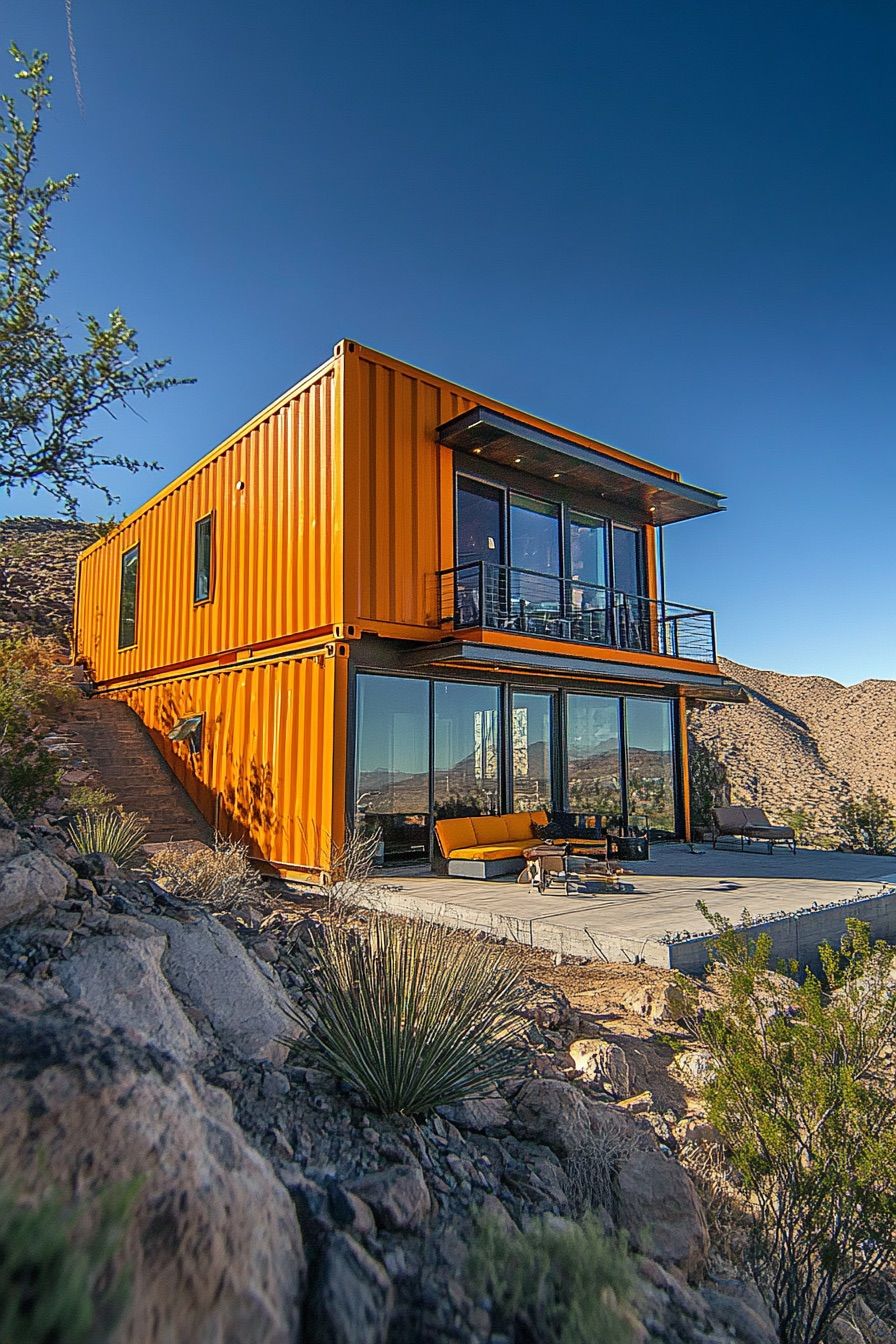 shipping container house in the desert 2