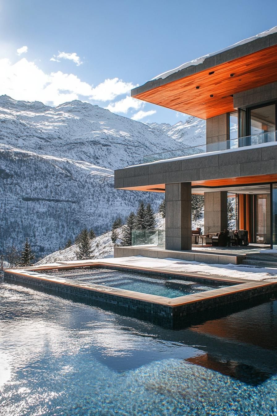 Multi-level Pool With an Integrated Hot Tub