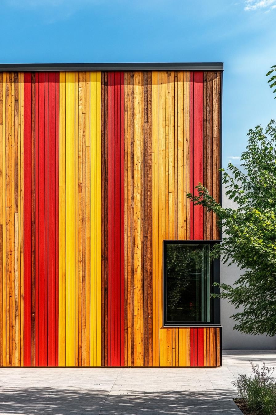 Colorful Vertical Wood Siding