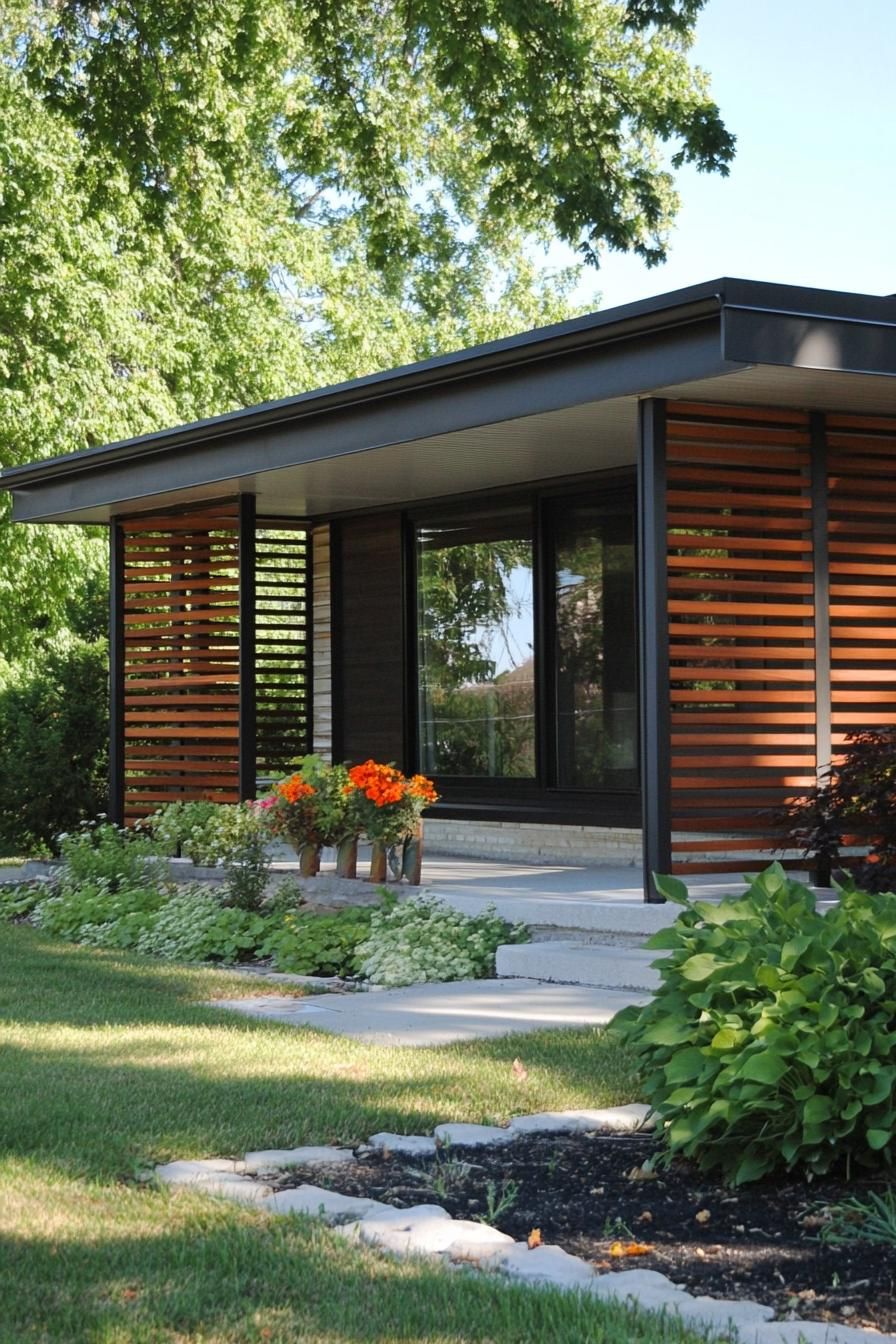 mid century modern 1950s style house horizontal slat siding farm homestead 2