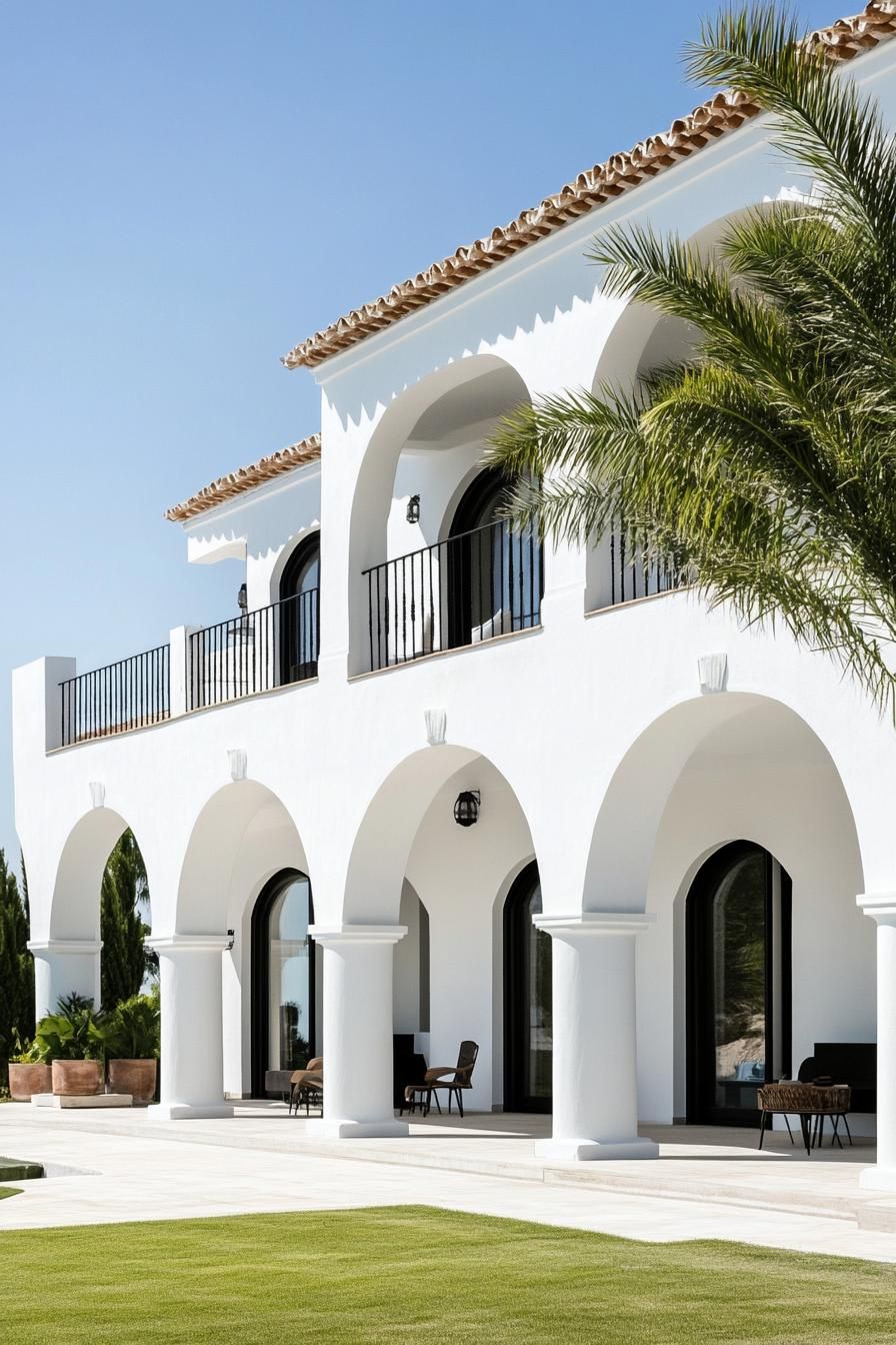 modern spanish villa with wraparound terrace with arches 2