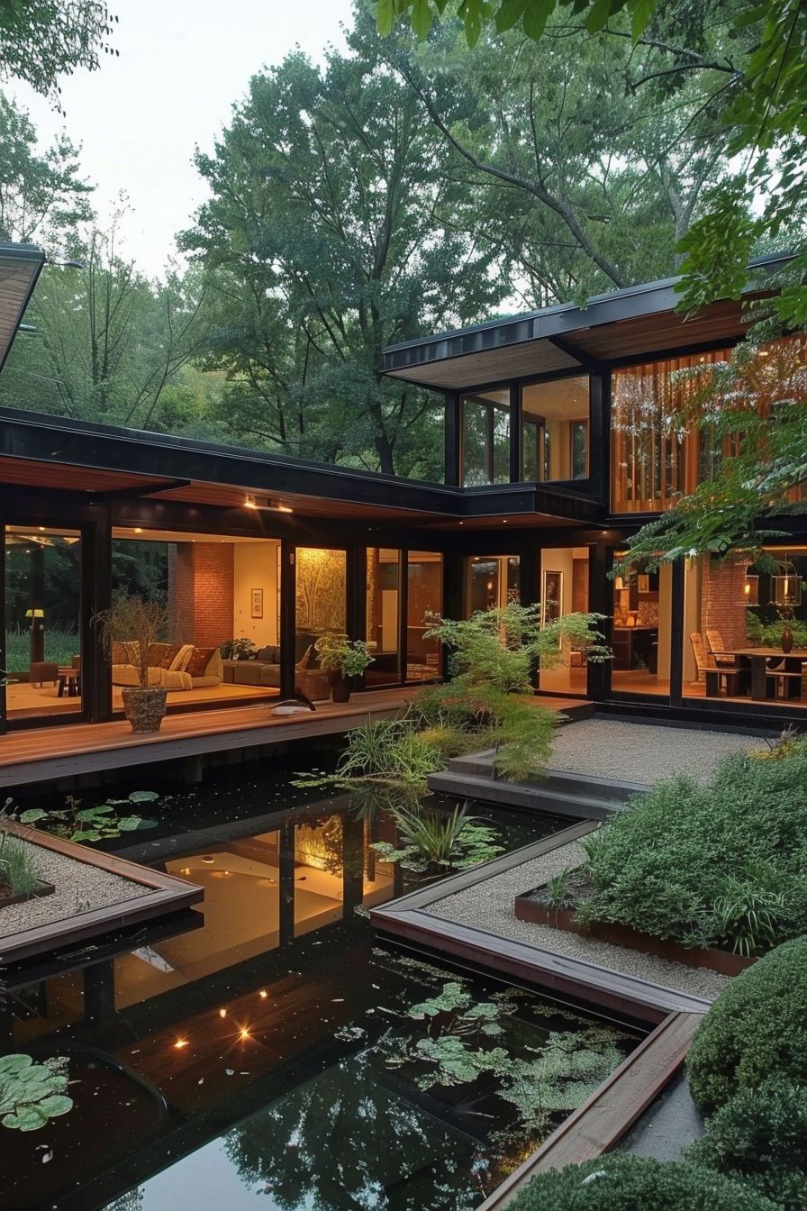 courtyard house floating deck