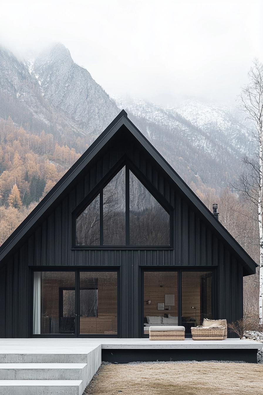 Nordic House Nestled in Mountains