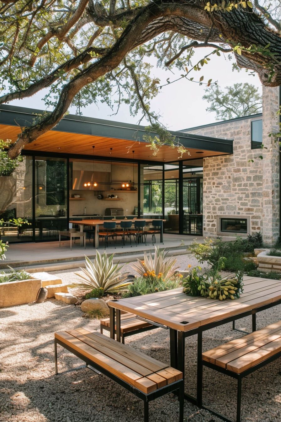 courtyard house outdoor dining area
