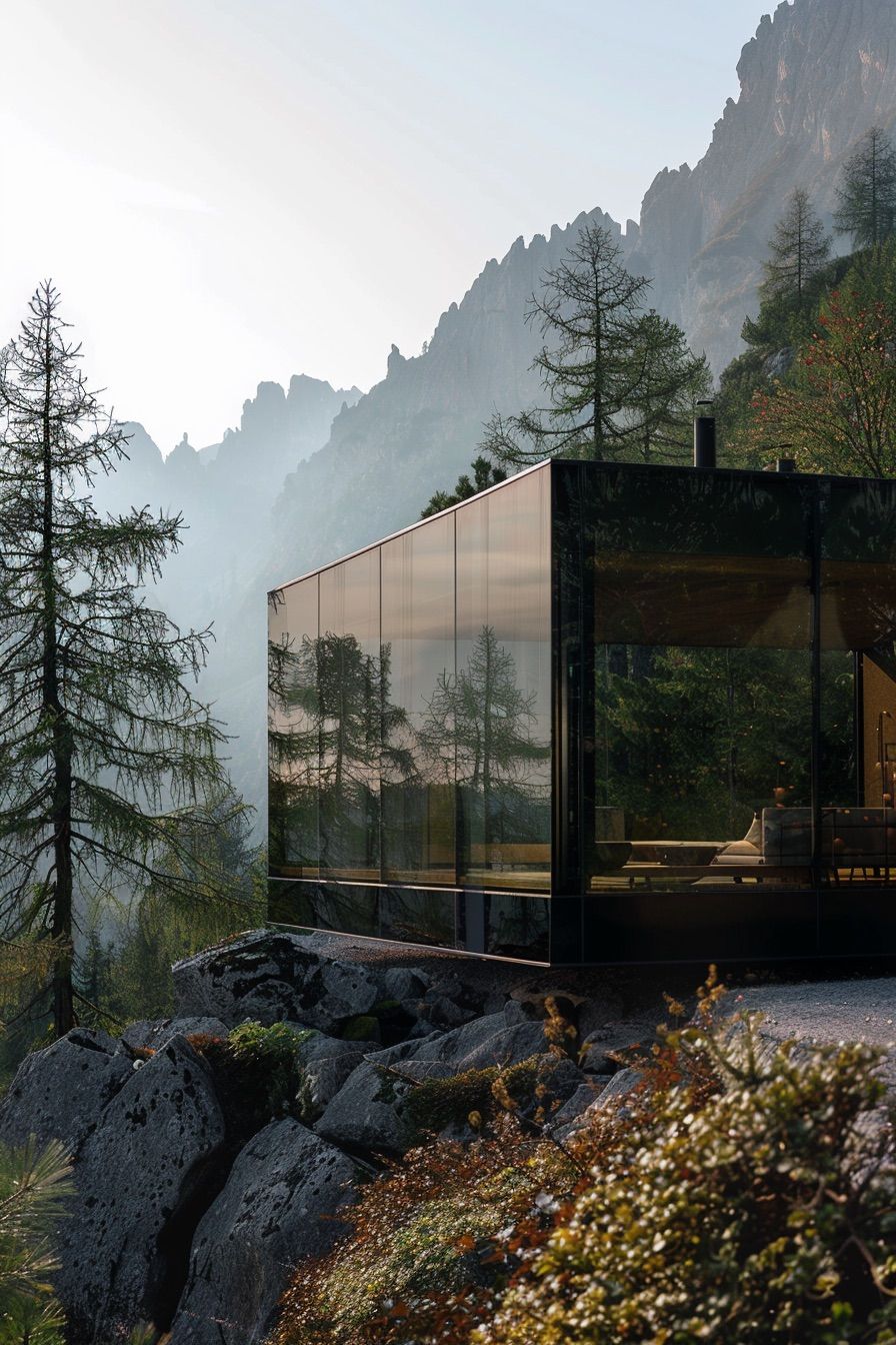 tinted glass cube