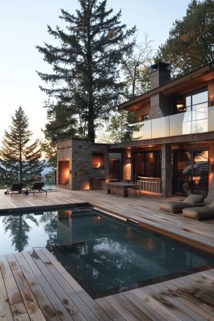 pool with sauna