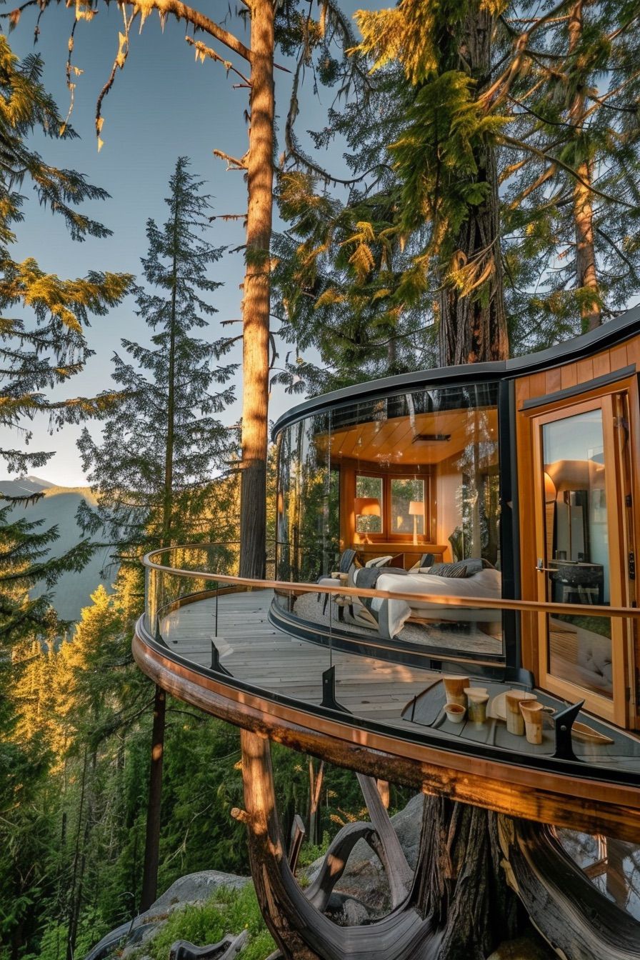 treetop cabin deck