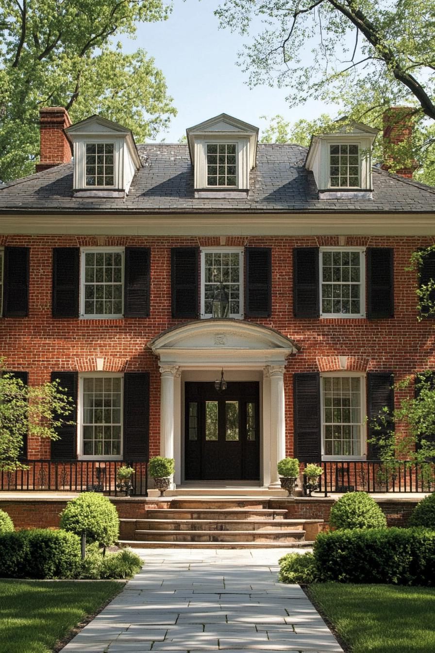 red brick georgian house revival 1
