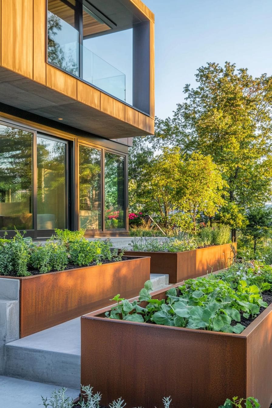 Edible Garden With Modern Planters