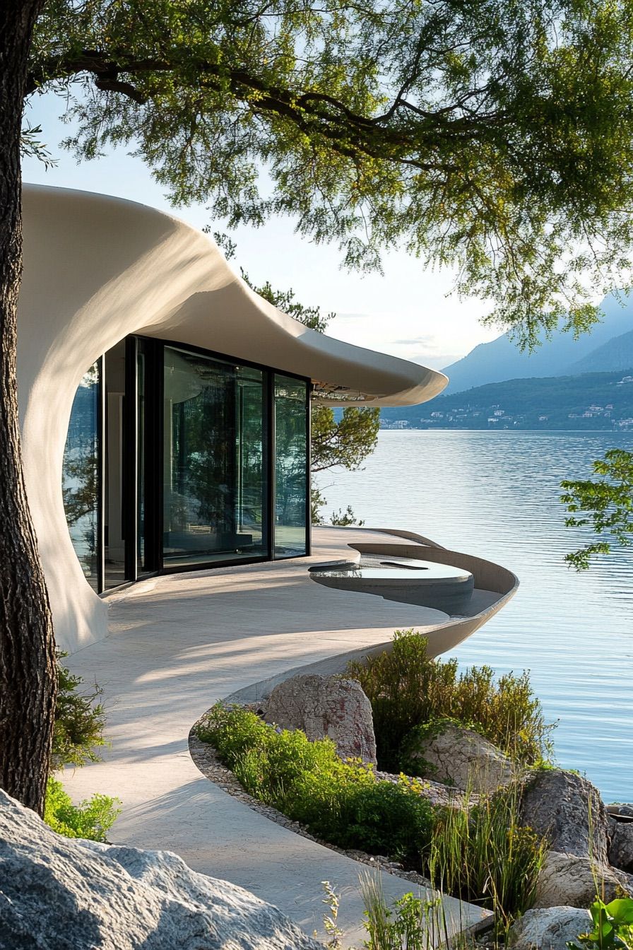 lakeside house futuristic 3