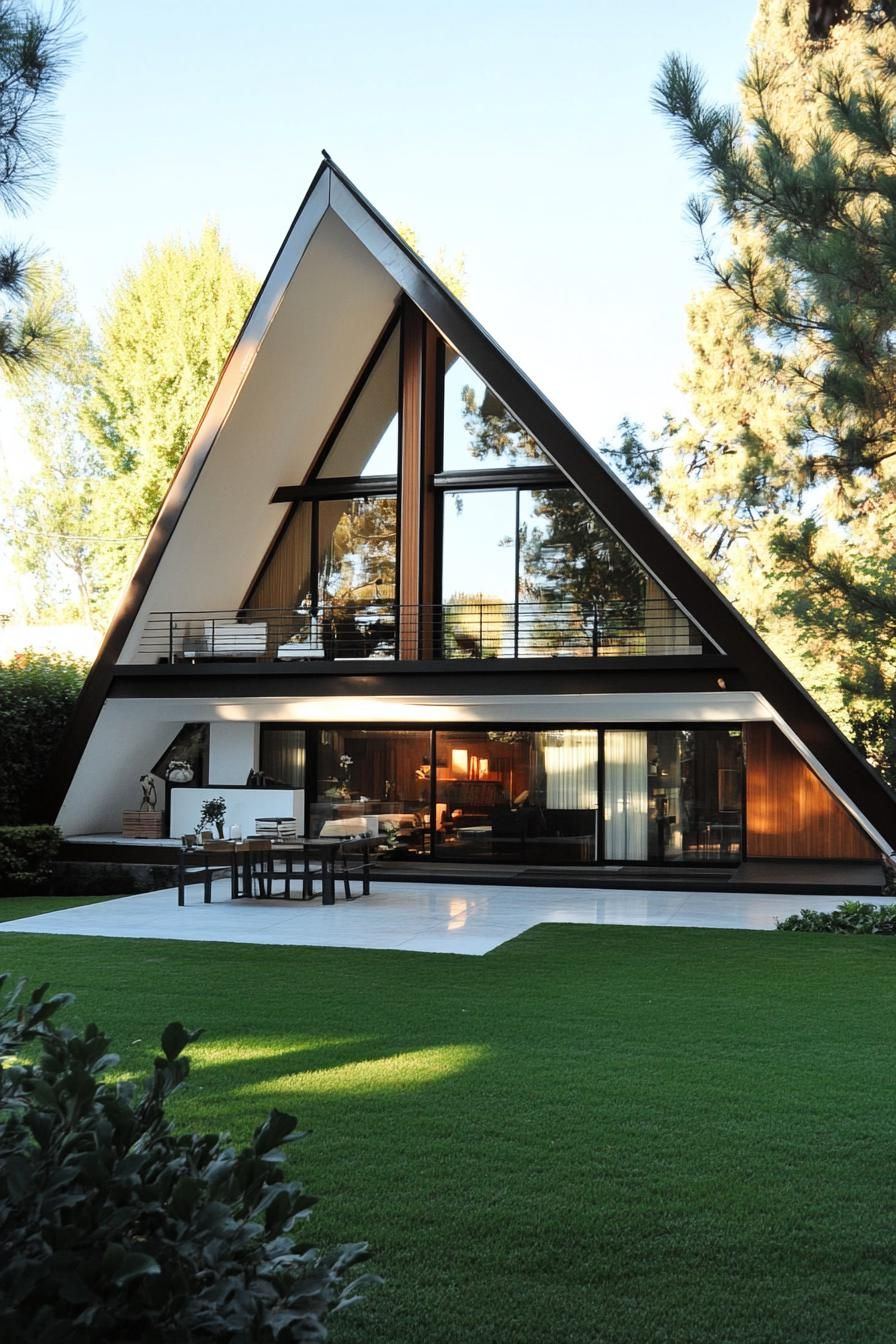 retro style modern house a frame facade vintage chalet style