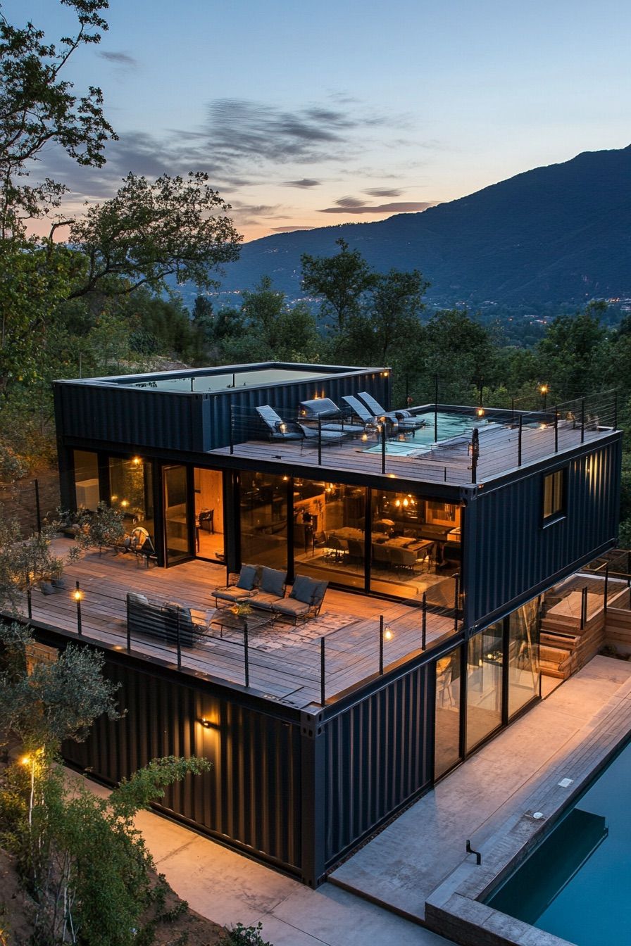 Container Home With Rooftop Pool