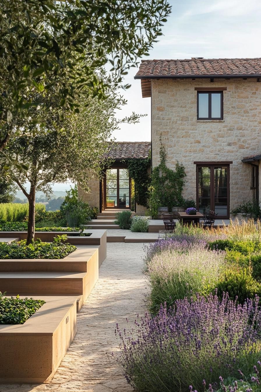 Charming Stone House And Lush Garden Pathway