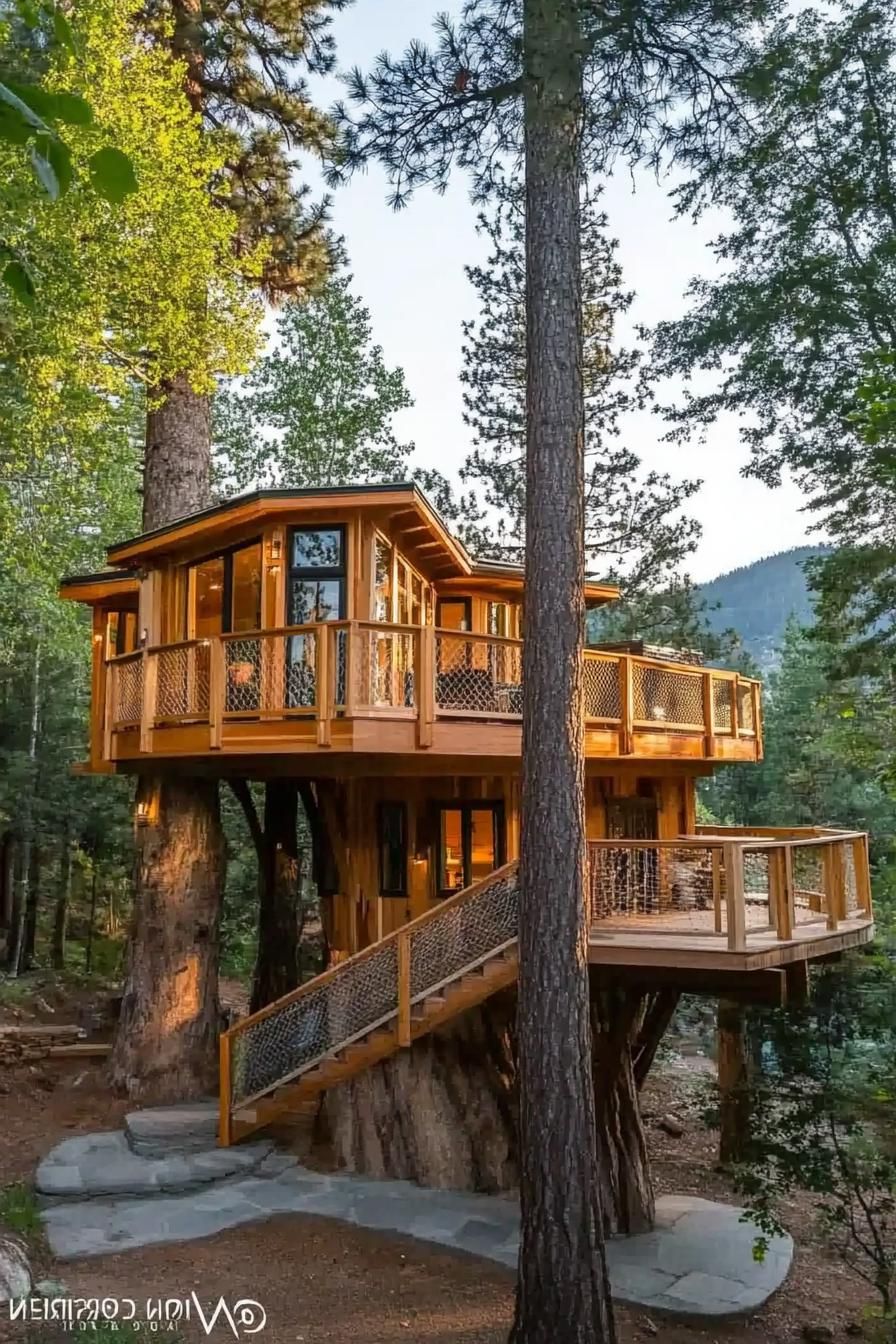 modern treehouse home in the mountains 2