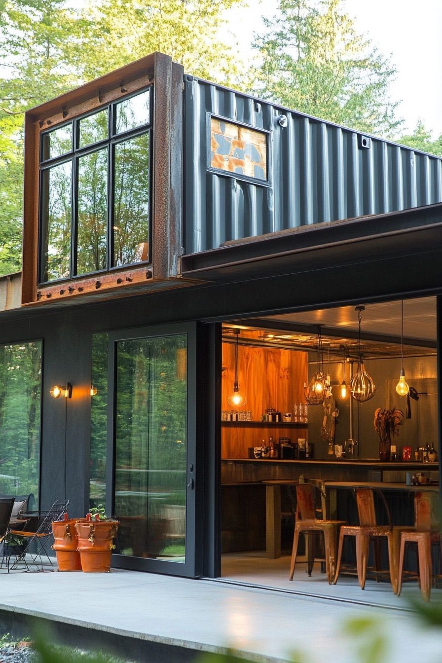 shipping container house industrial chic 2