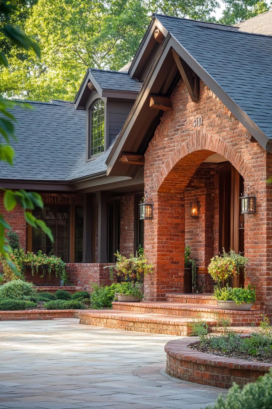 red brick ranch house 1