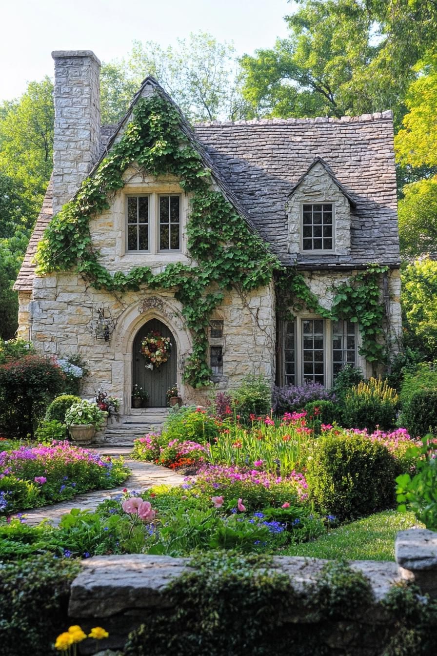 Charming Stone Cottage with Vibrant Garden