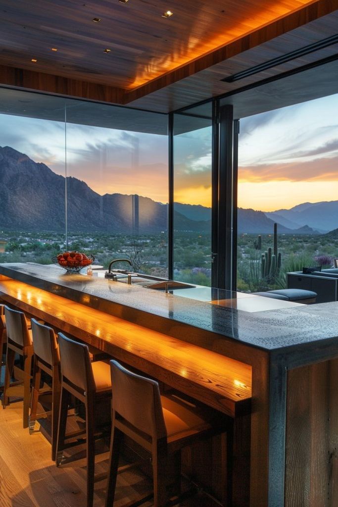 breakfast bar with panoramic views